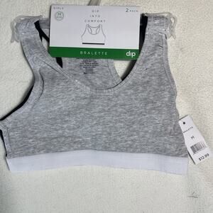 Dip Girls 2 Pack Bralette Size Medium(8-10)